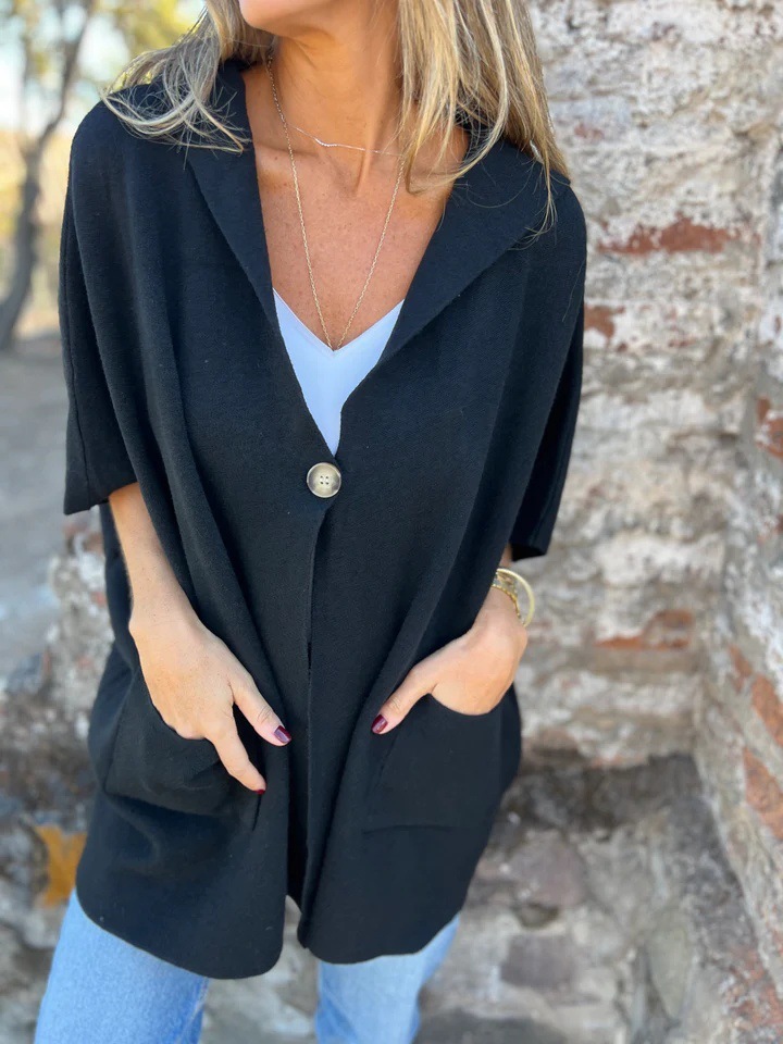 CLEARANCE SALE🔥Notch Lapel Wrap Cape Coat