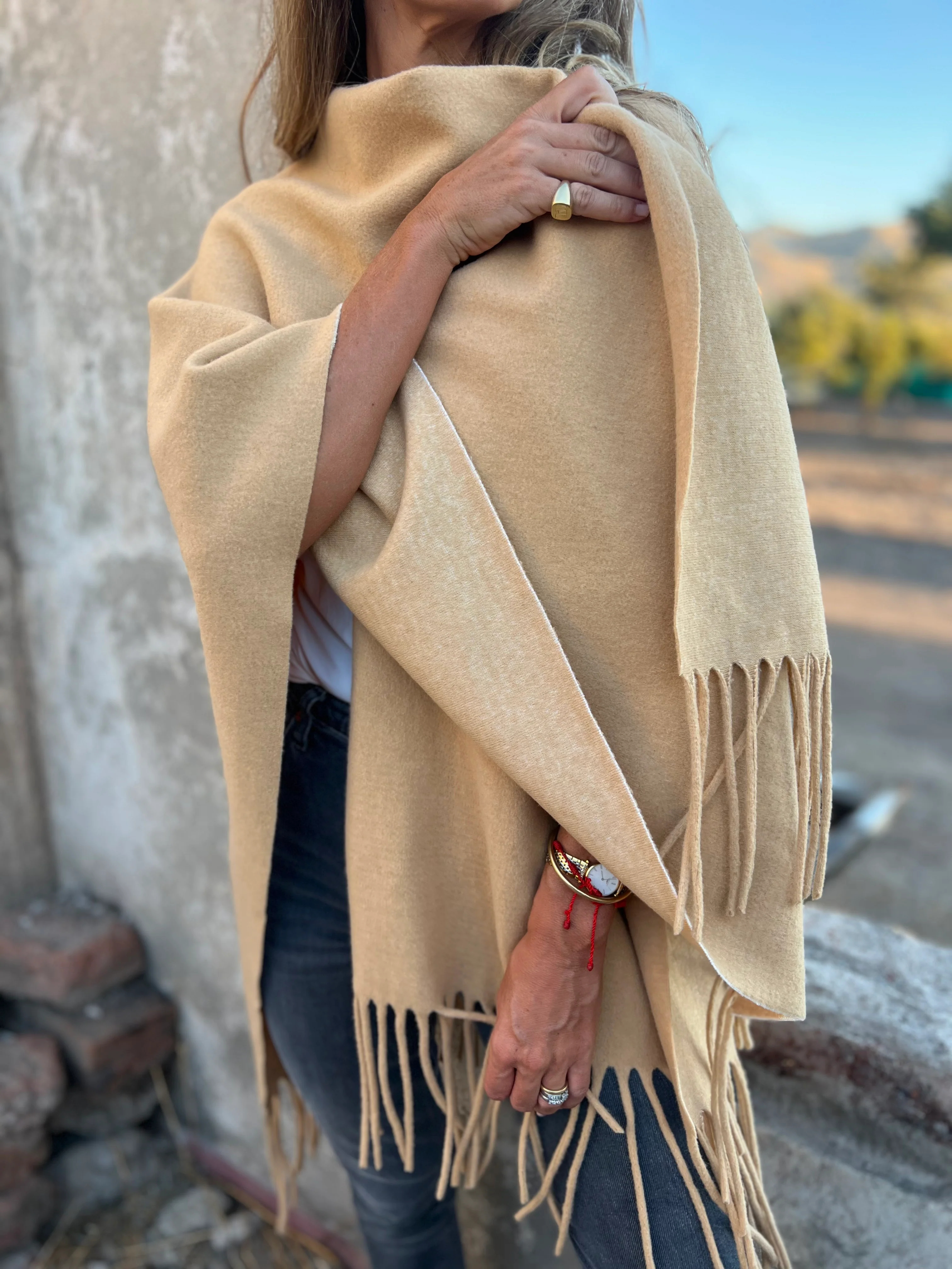 CLEARANCE SALE🔥 Soft Wool Blend Fringe Poncho