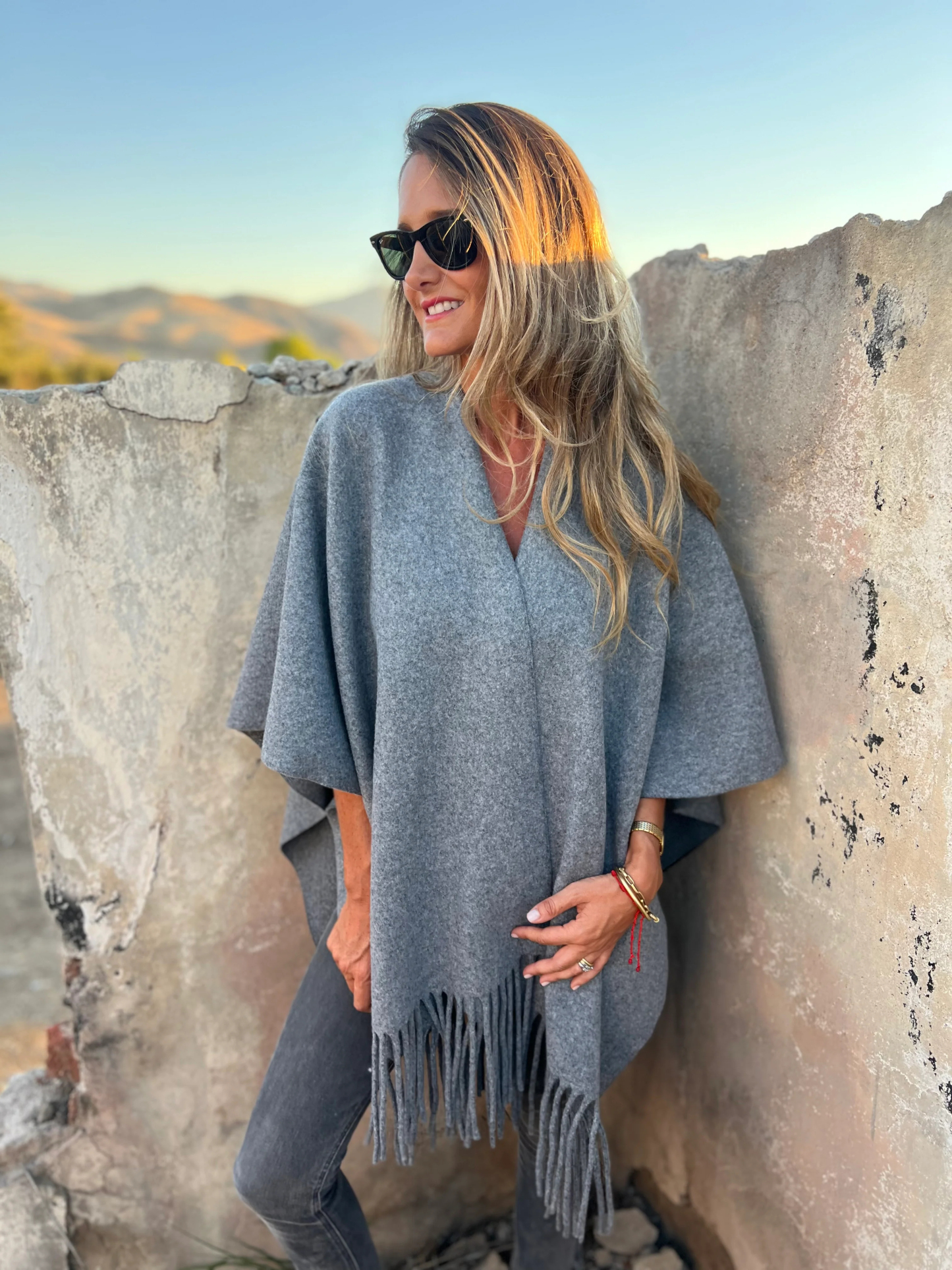 CLEARANCE SALE🔥 Soft Wool Blend Fringe Poncho
