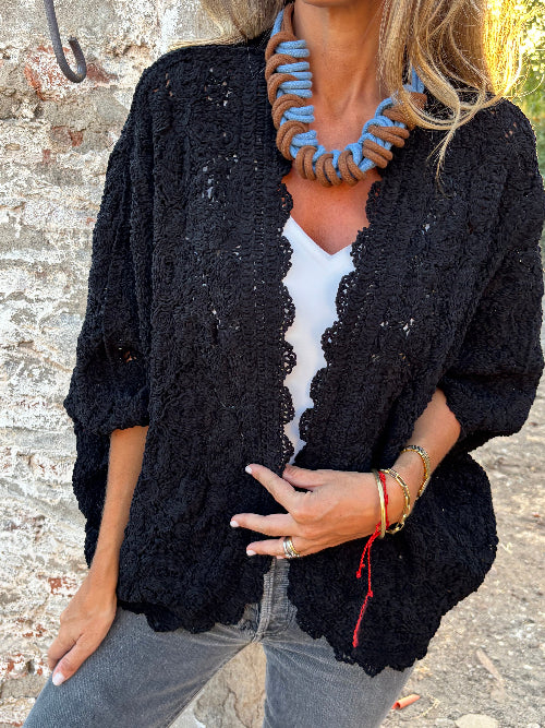 CLEARANCE SALE🔥Soft Chenille Macramé Cape