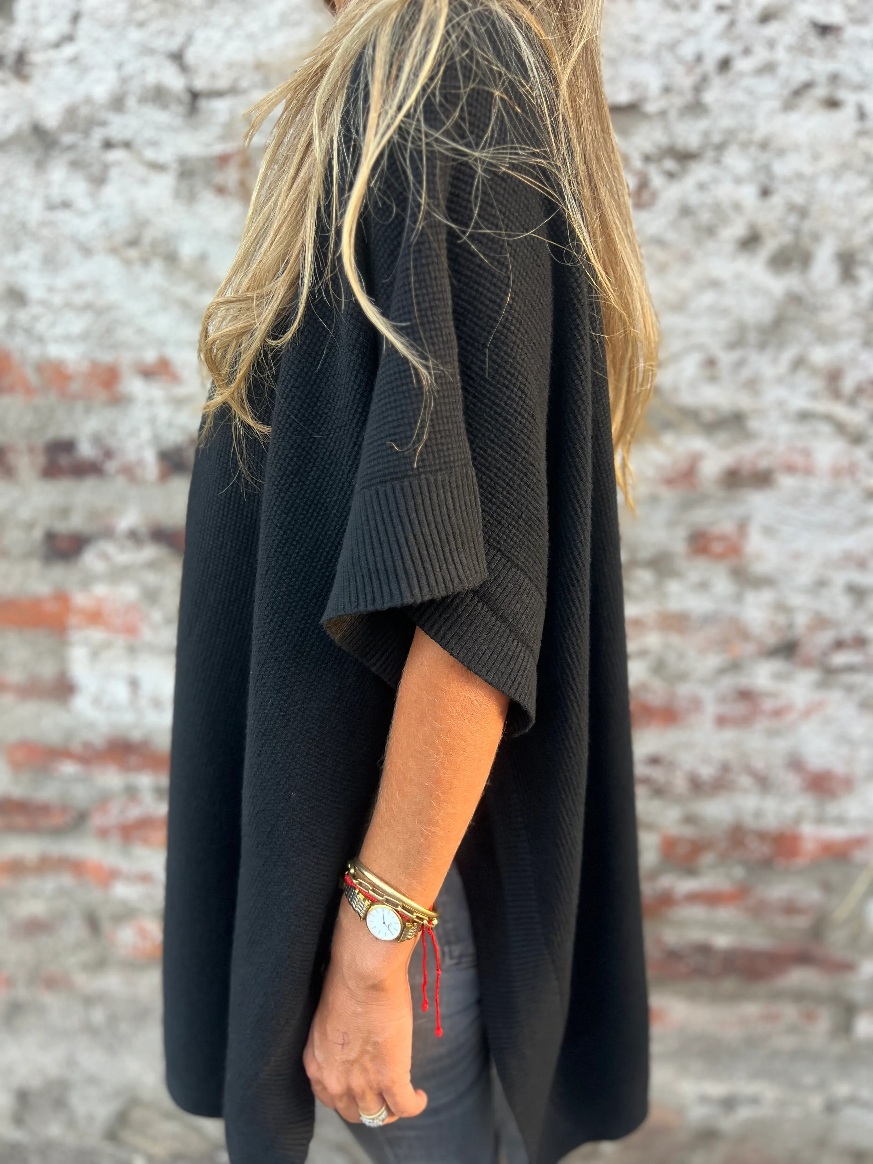 Soft Ribbed Knit Poncho