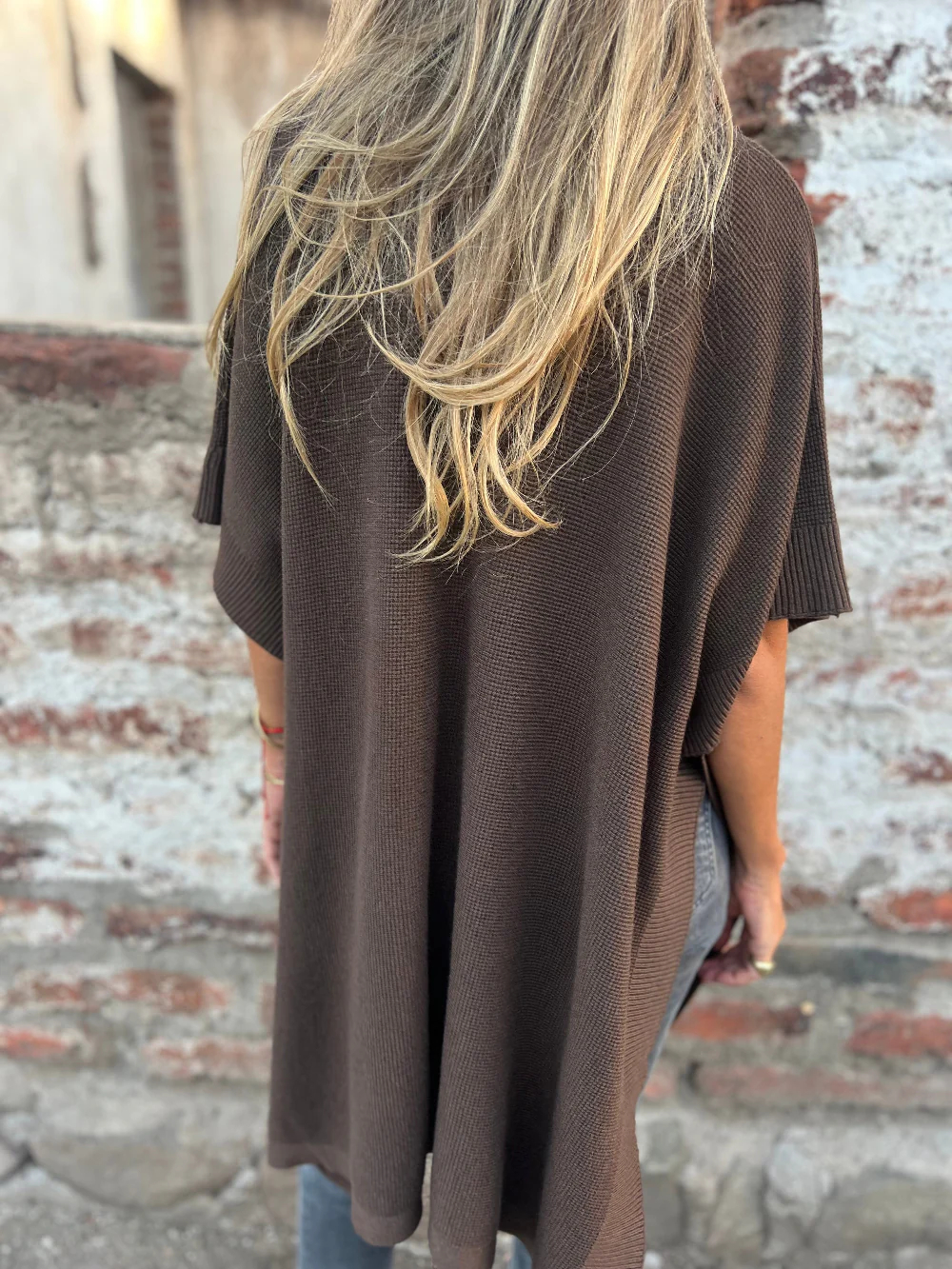 Soft Ribbed Knit Poncho
