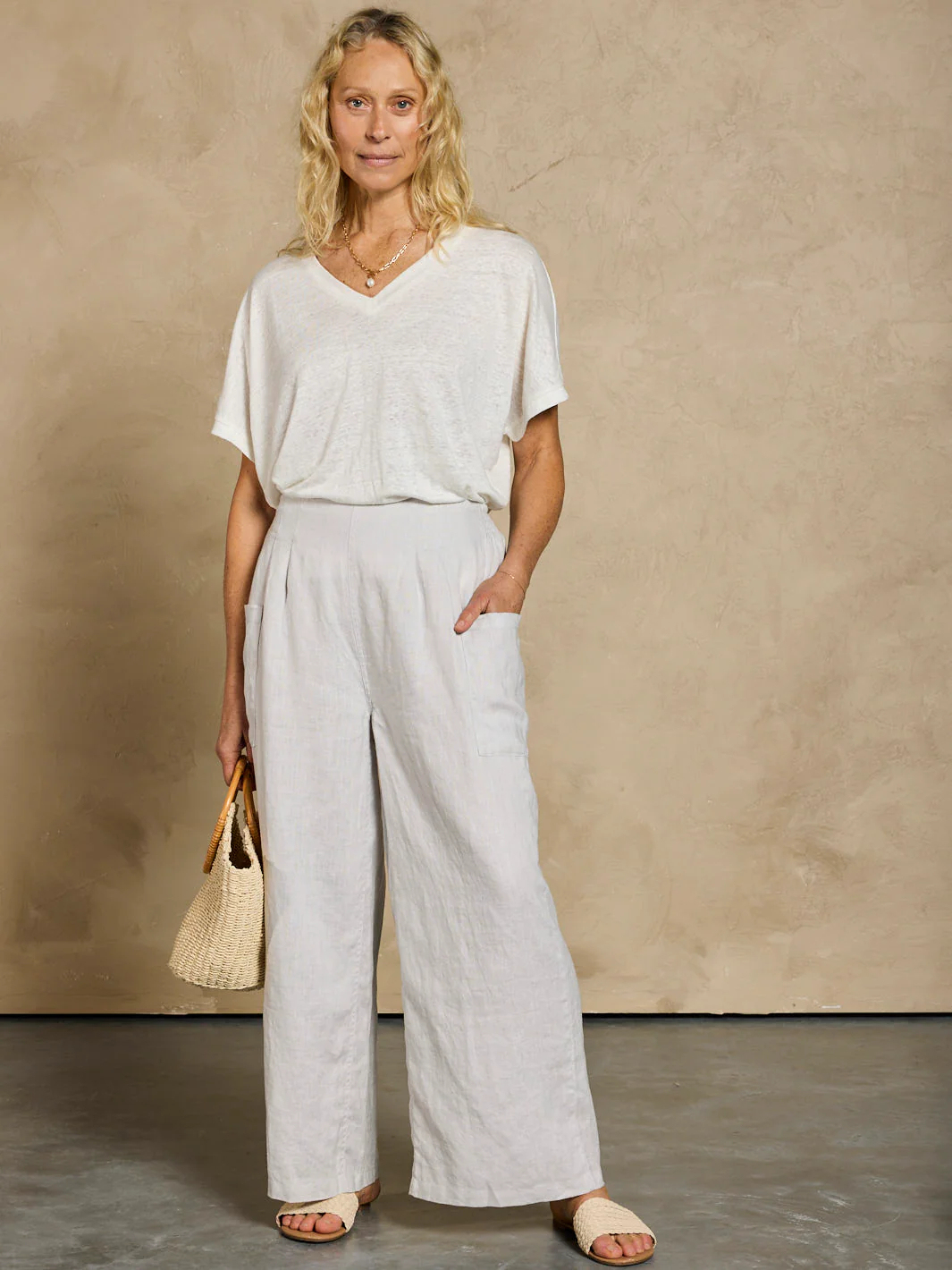 Milos Cotton Pants Azure Stripe