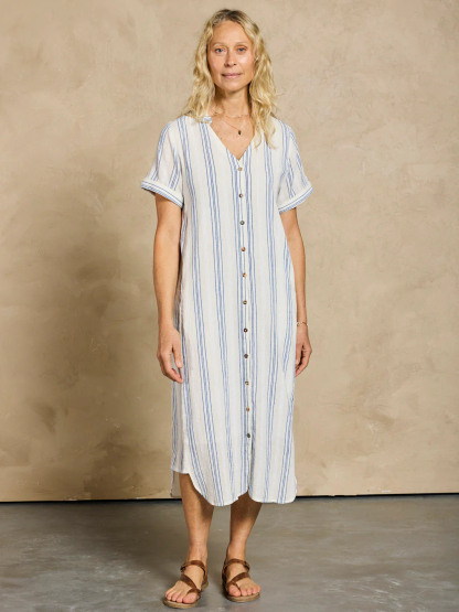 Loose Button Midi Dress