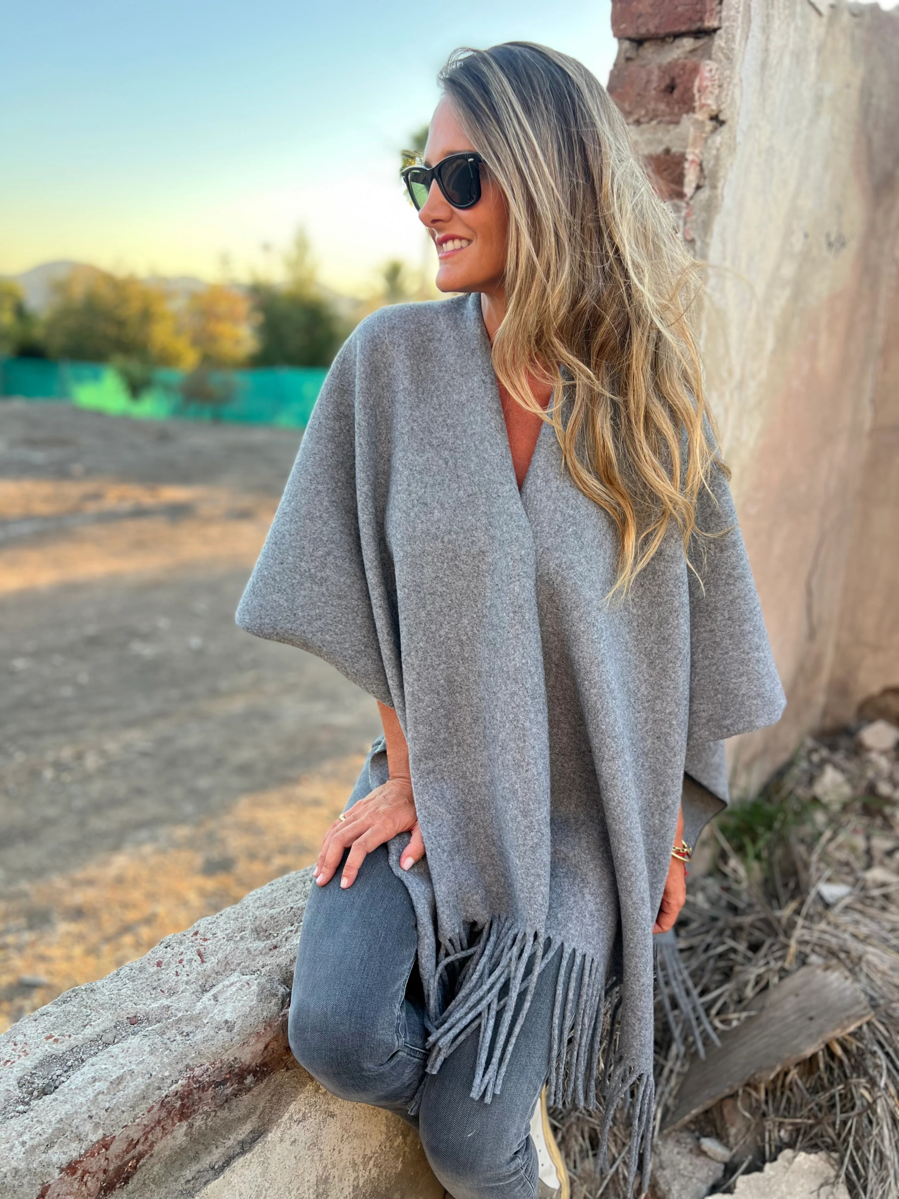 CLEARANCE SALE🔥 Soft Wool Blend Fringe Poncho