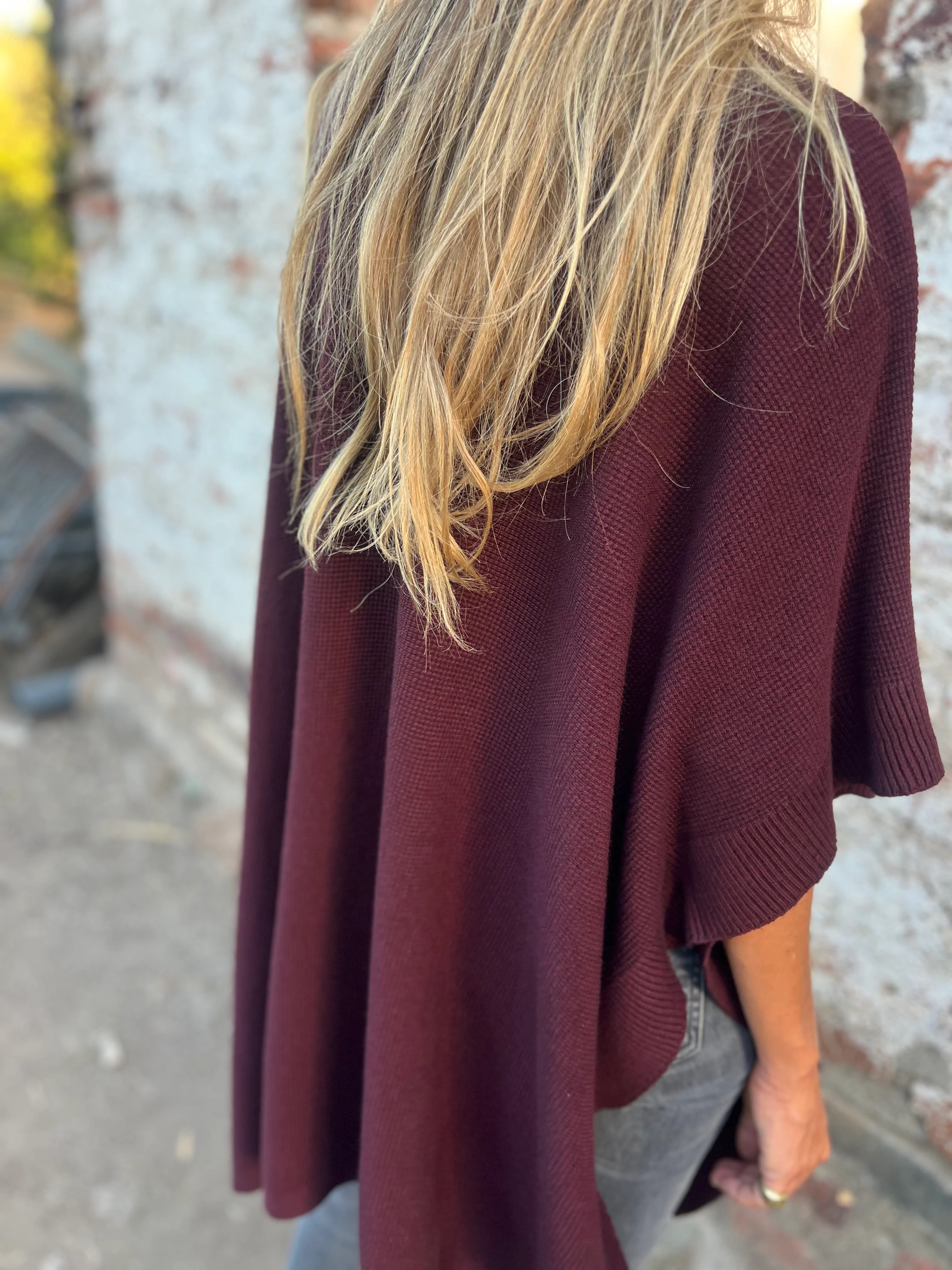 Soft Ribbed Knit Poncho