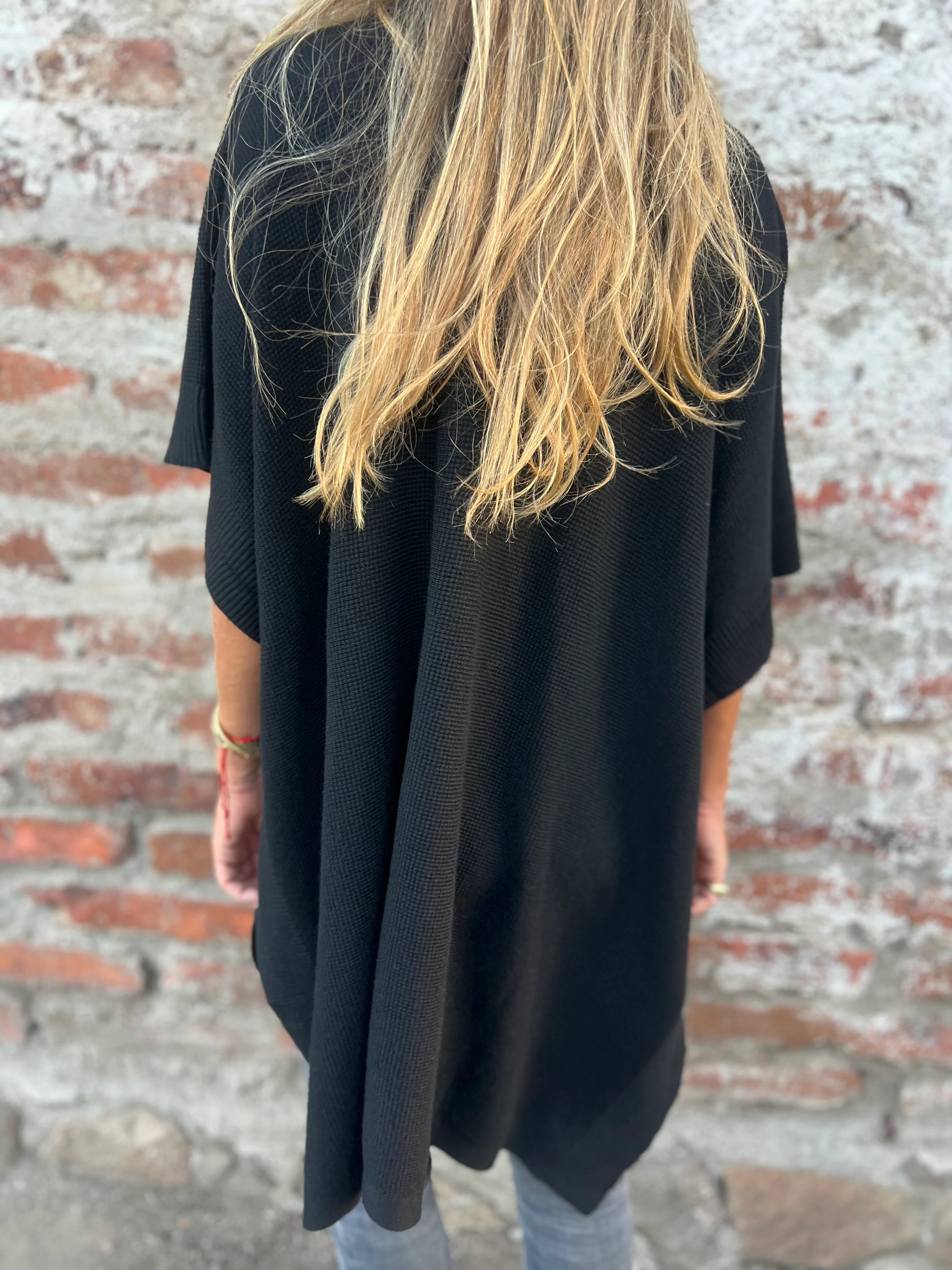 Soft Ribbed Knit Poncho