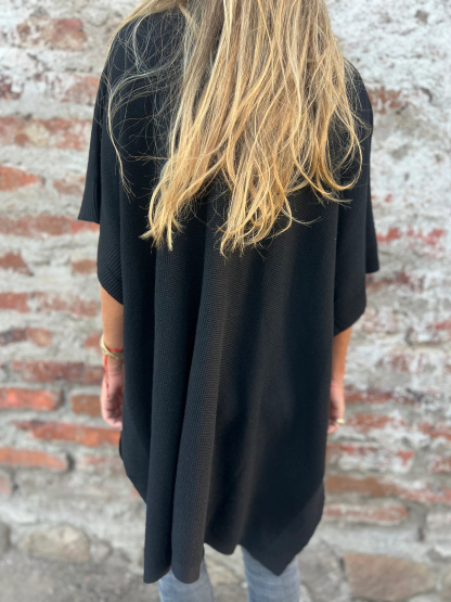 Soft Ribbed Knit Poncho