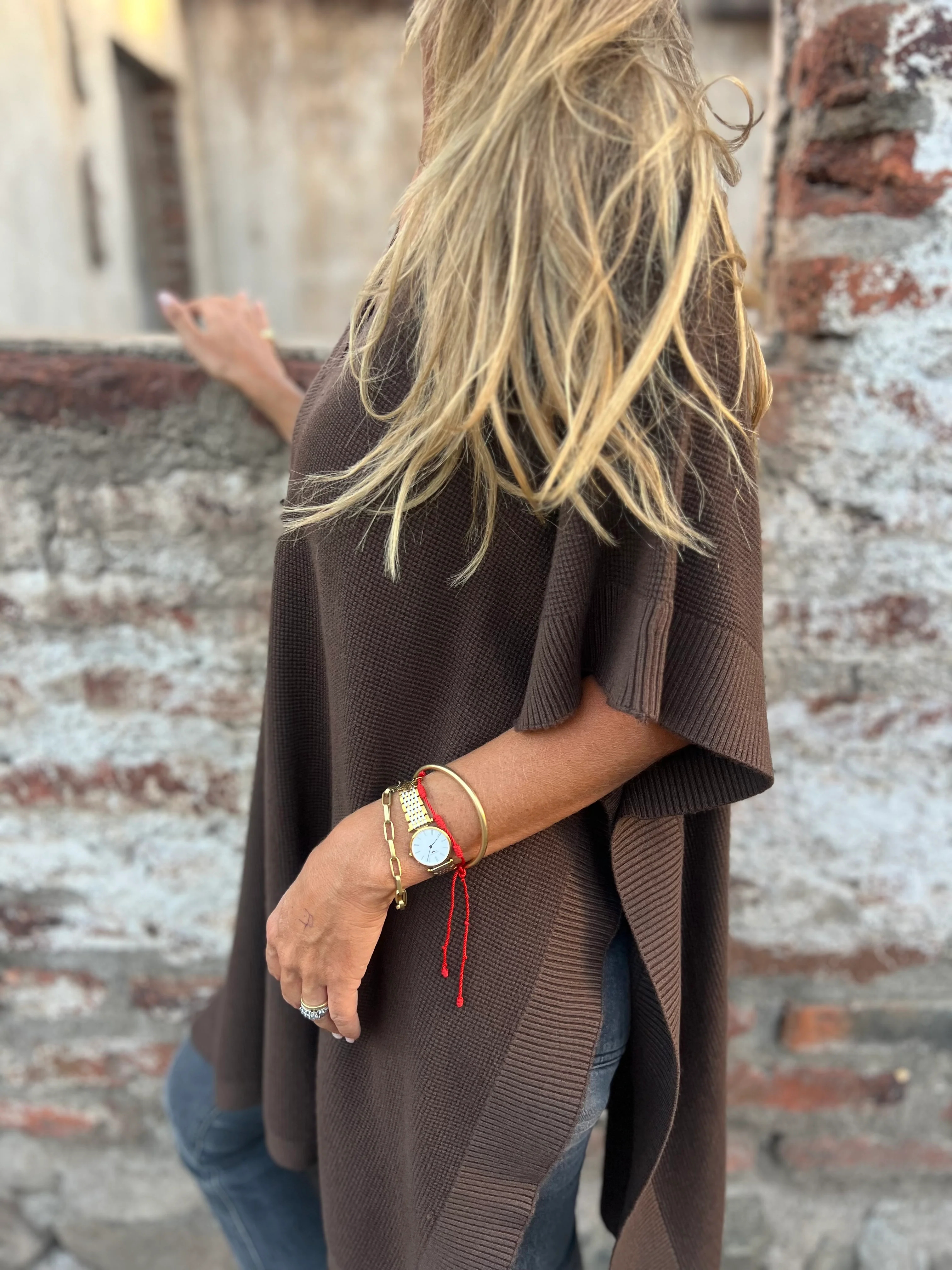 Soft Ribbed Knit Poncho