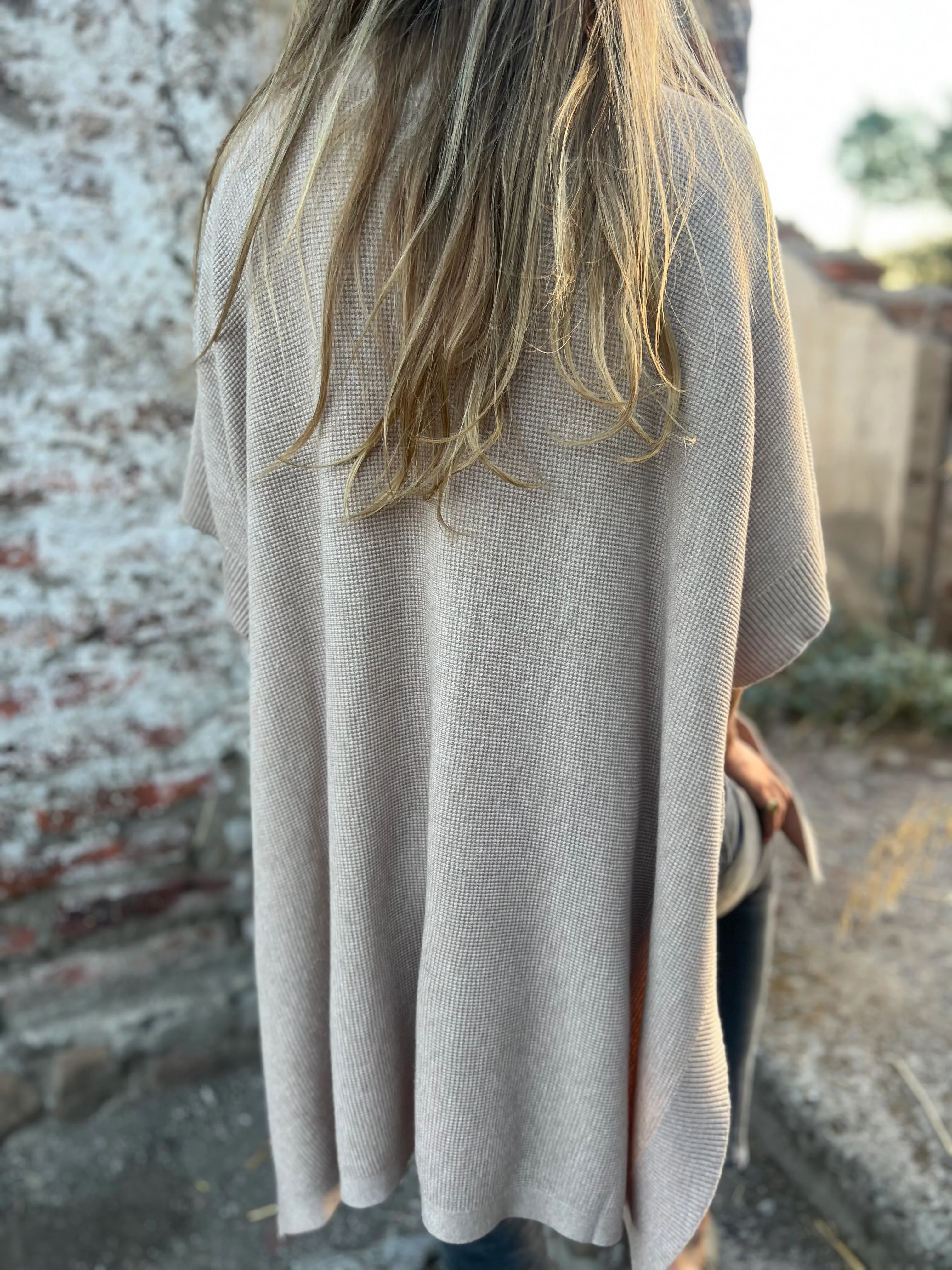 Soft Ribbed Knit Poncho