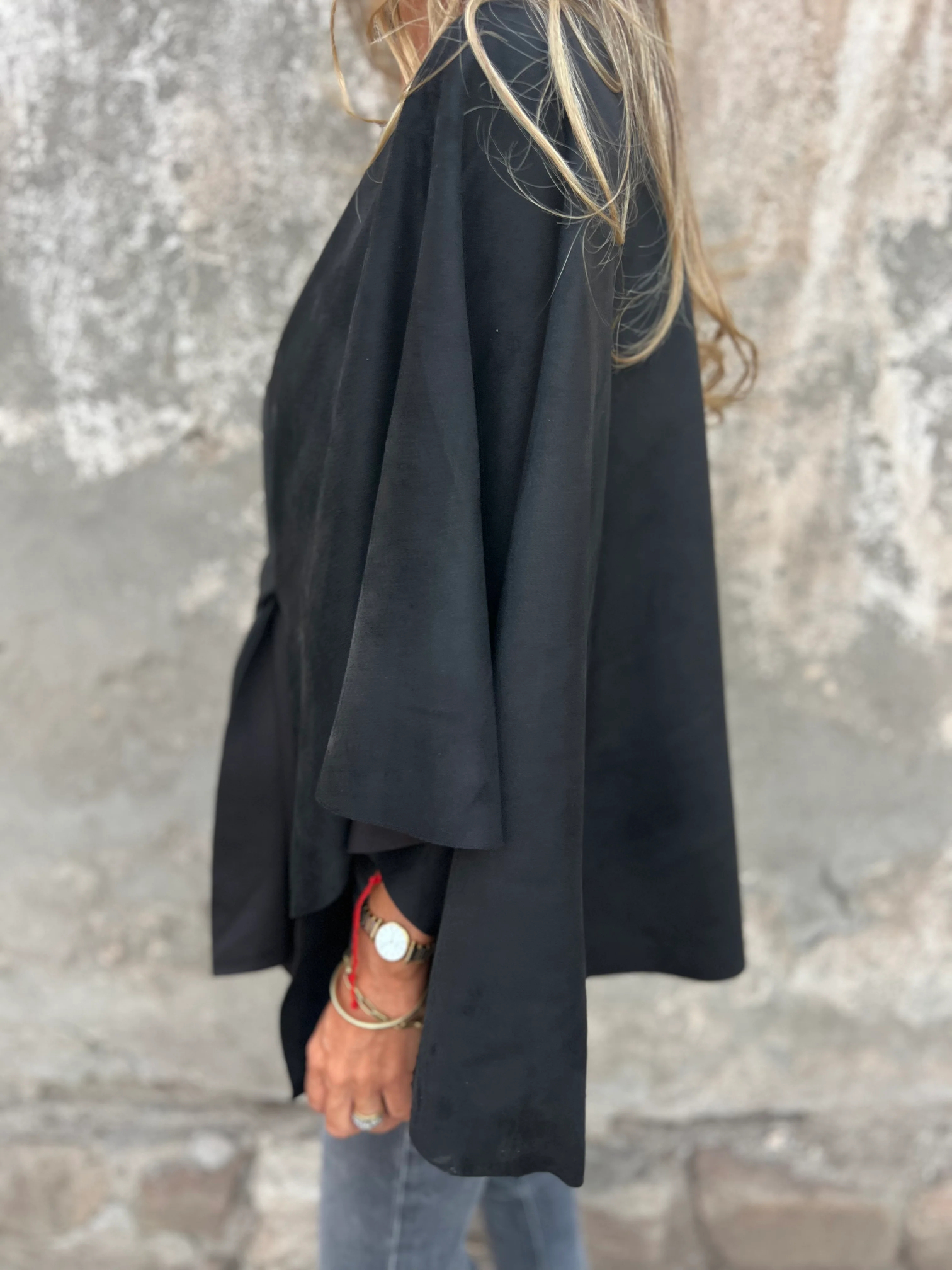 CLEARANCE SALE🔥V-Neck Faux Suede Poncho Cape