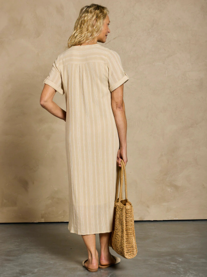 Loose Button Midi Dress