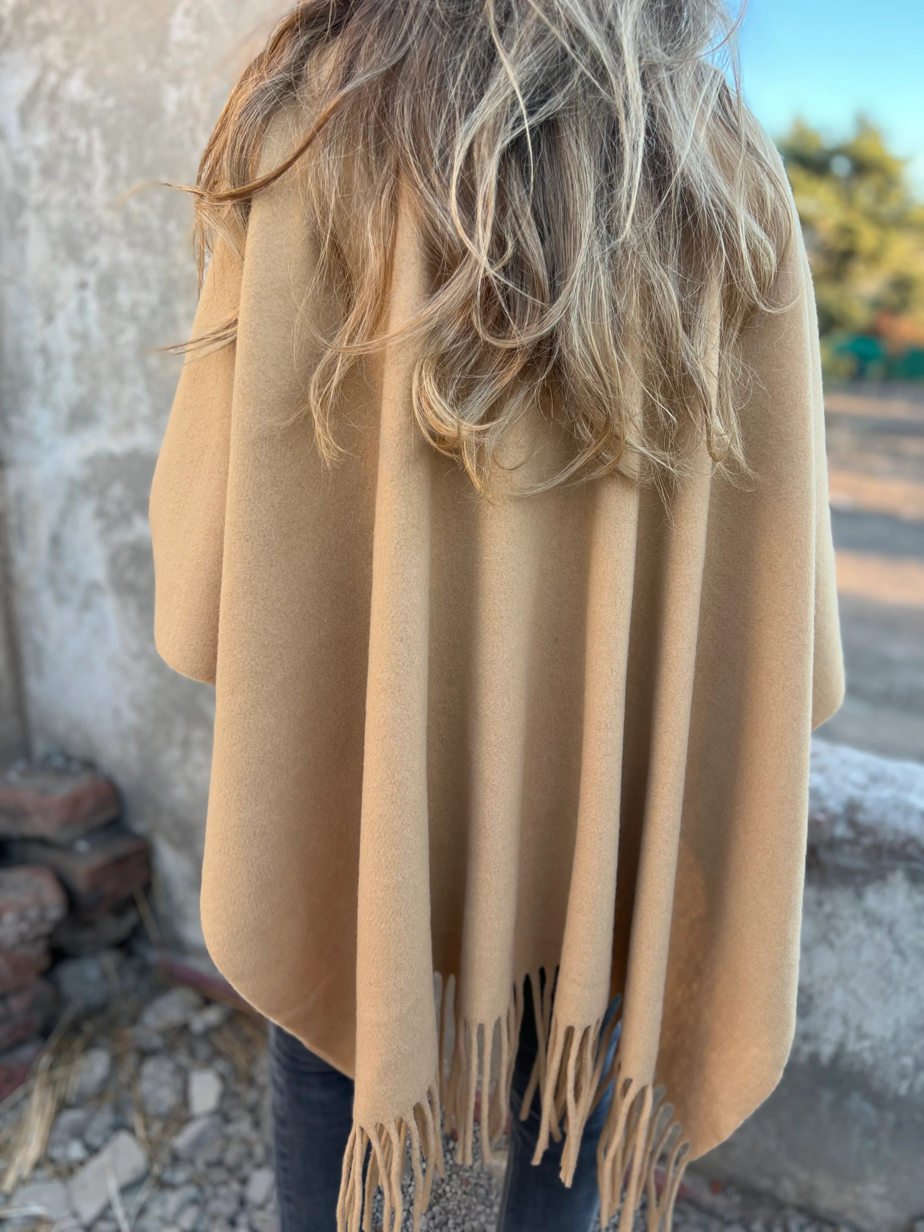 CLEARANCE SALE🔥 Soft Wool Blend Fringe Poncho