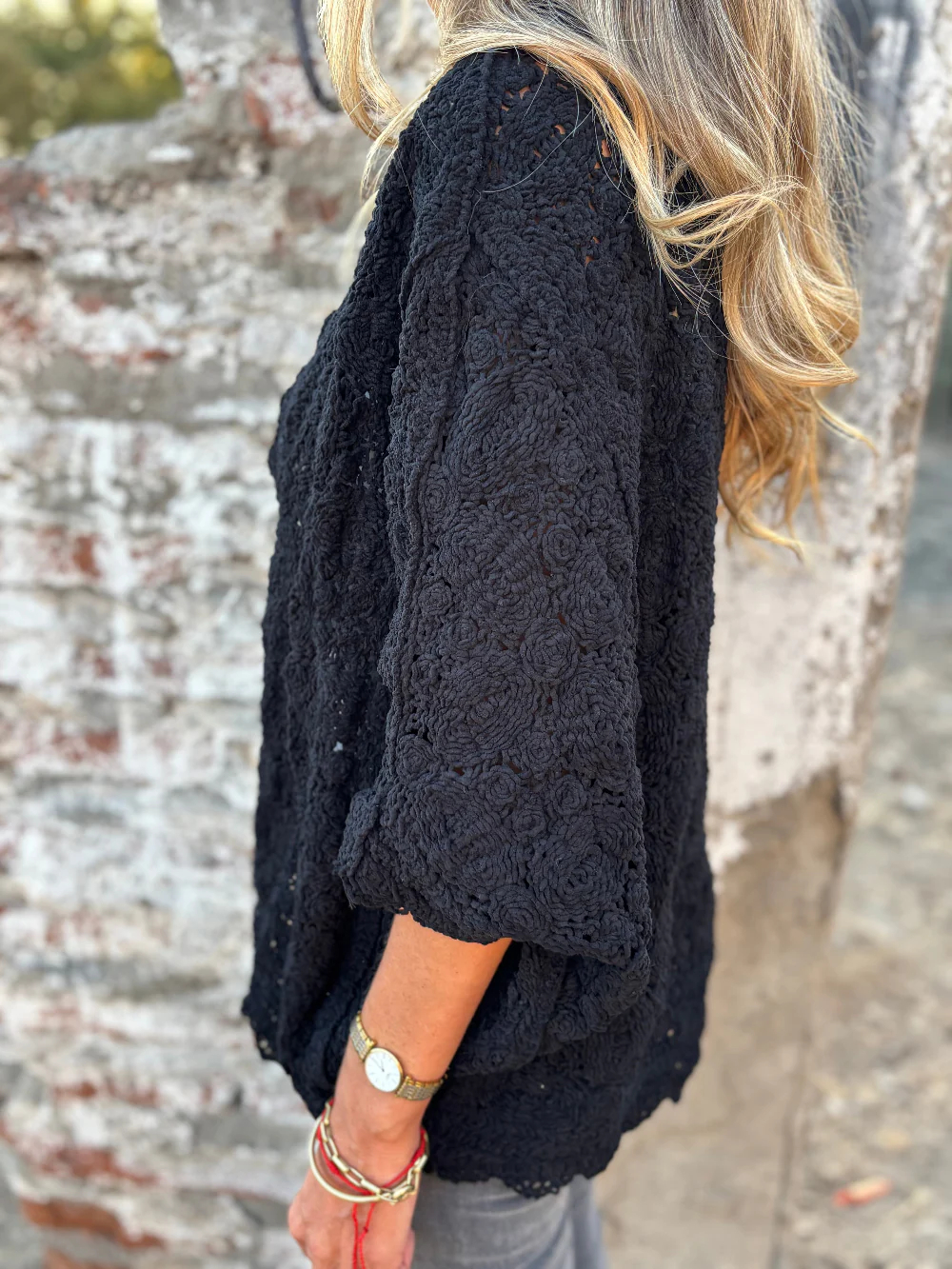 CLEARANCE SALE🔥Soft Chenille Macramé Cape