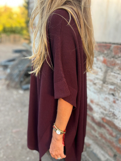 Soft Ribbed Knit Poncho