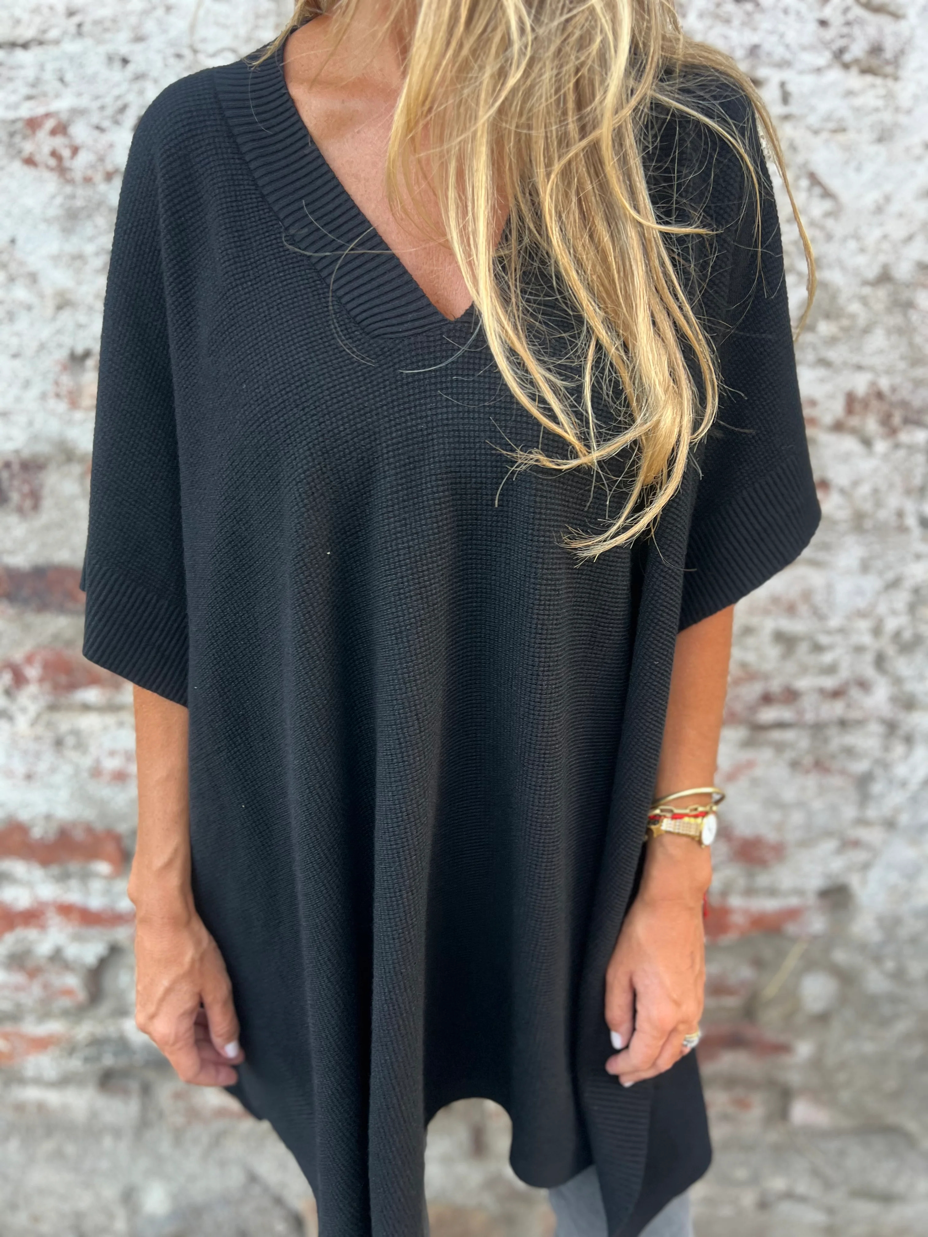 Soft Ribbed Knit Poncho