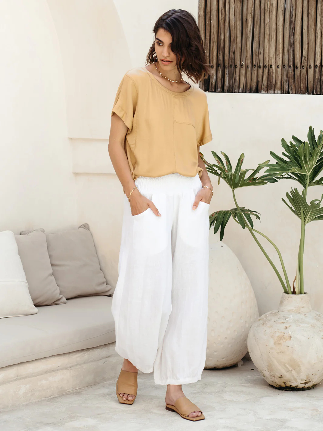 Sadhu French Linen Pants Flax