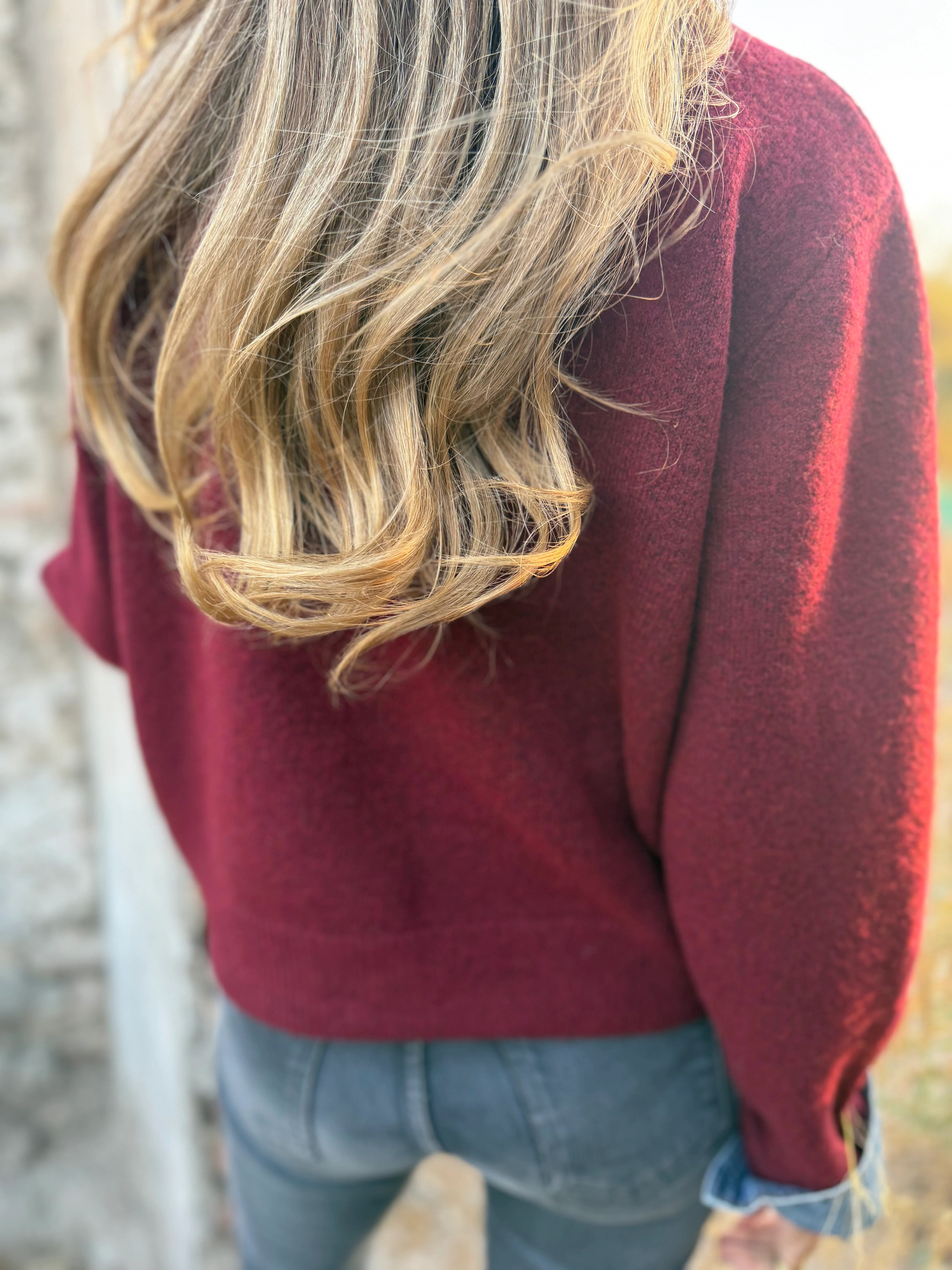 CLEARANCE SALE🔥Denim Contrast Knit Cardigan