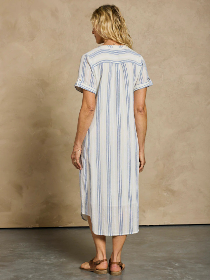 Loose Button Midi Dress