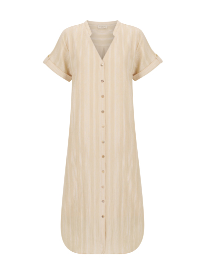 Loose Button Midi Dress