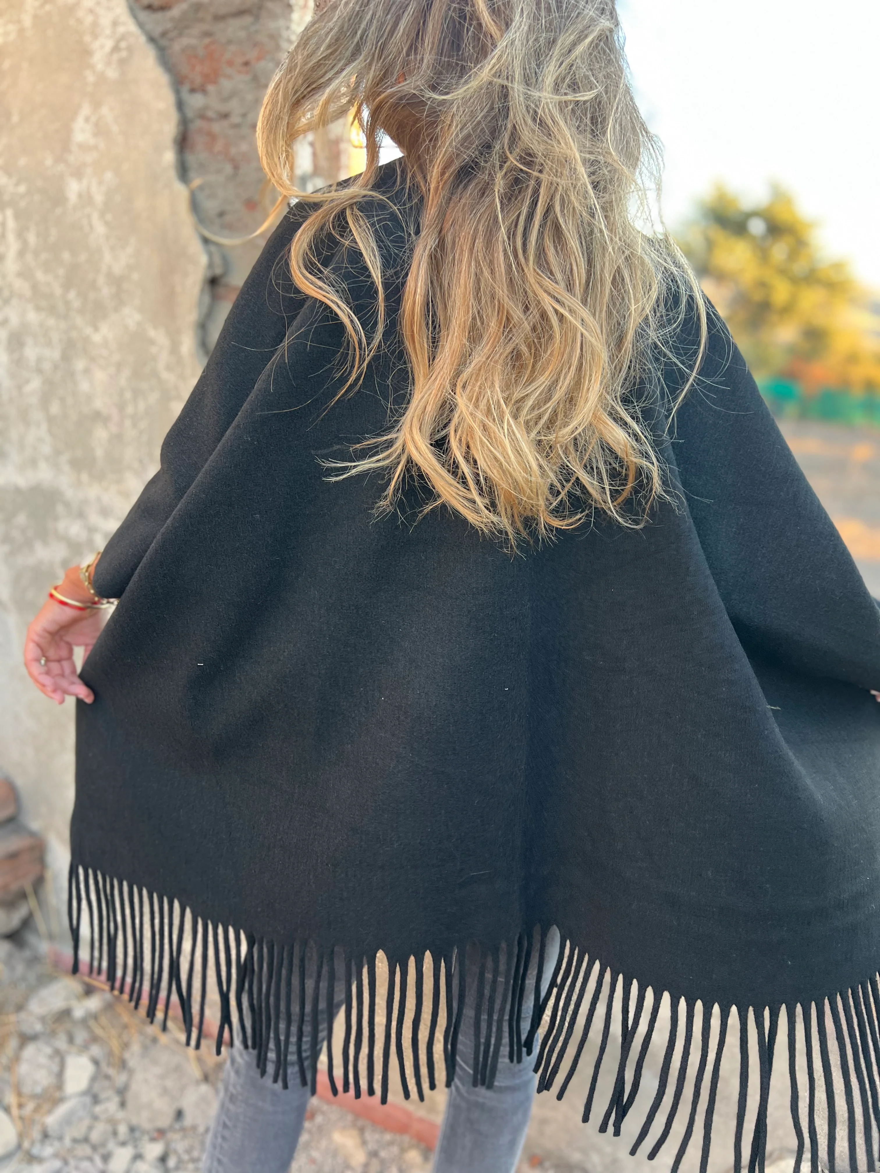 CLEARANCE SALE🔥 Soft Wool Blend Fringe Poncho