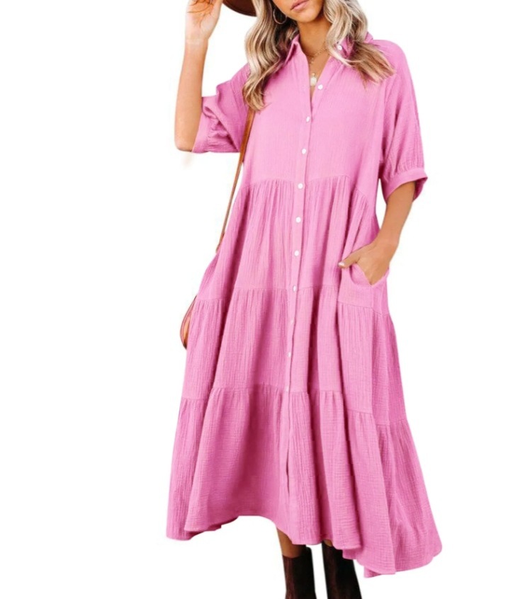 New Medium And Long-Sleeved Shirt Dress