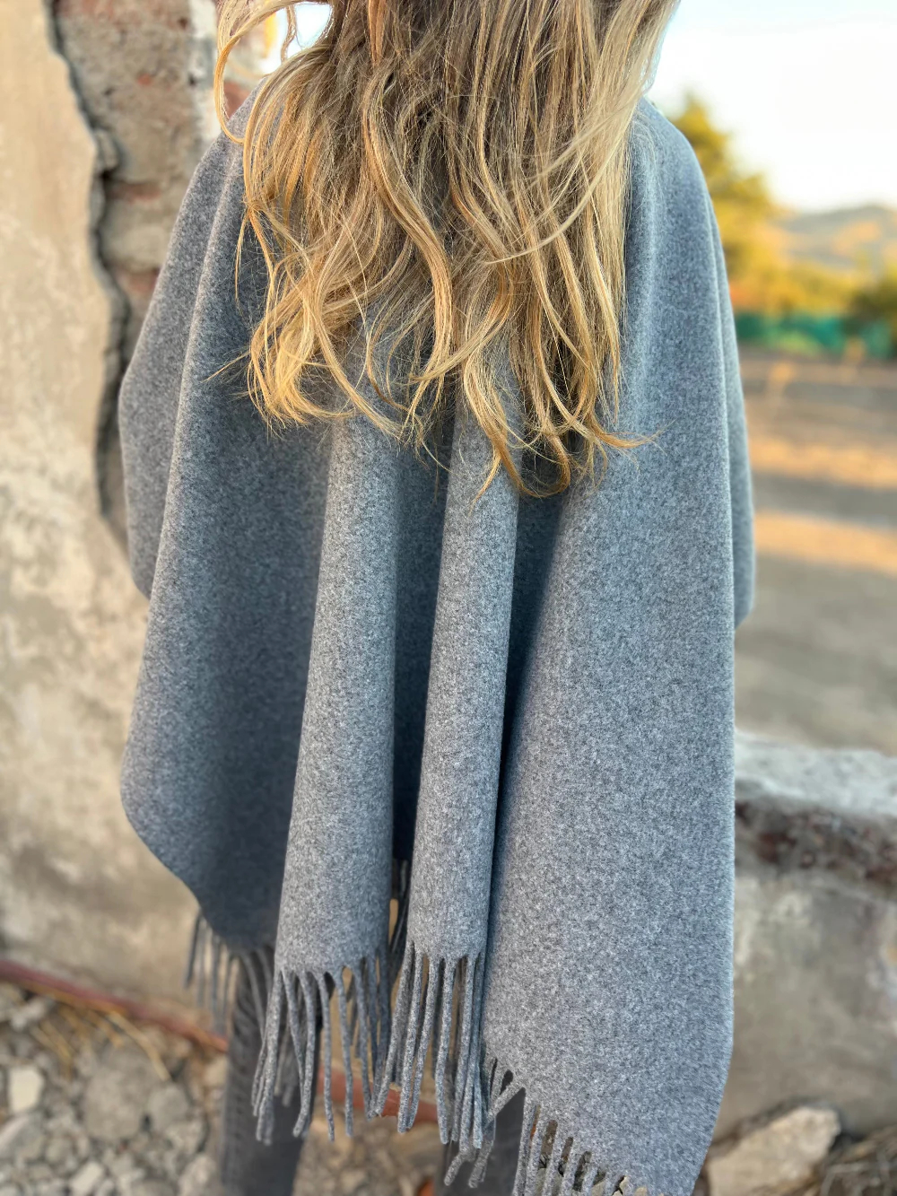 CLEARANCE SALE🔥 Soft Wool Blend Fringe Poncho