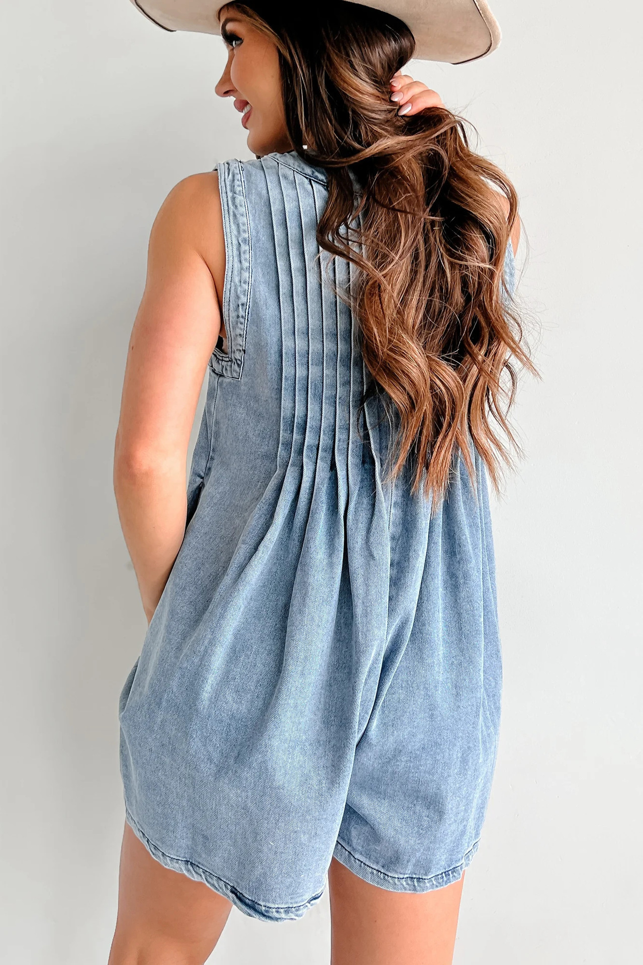 Denim V-Neck Tie-Front Dress