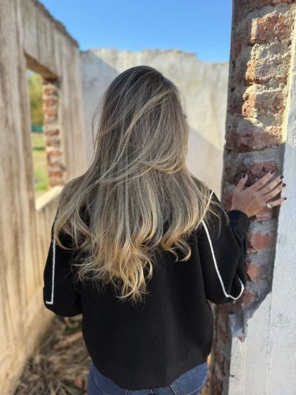 CLEARANCE SALE🔥Cropped Notch Lapel Button Accent Jacket