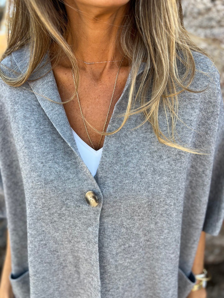 CLEARANCE SALE🔥Notch Lapel Wrap Cape Coat