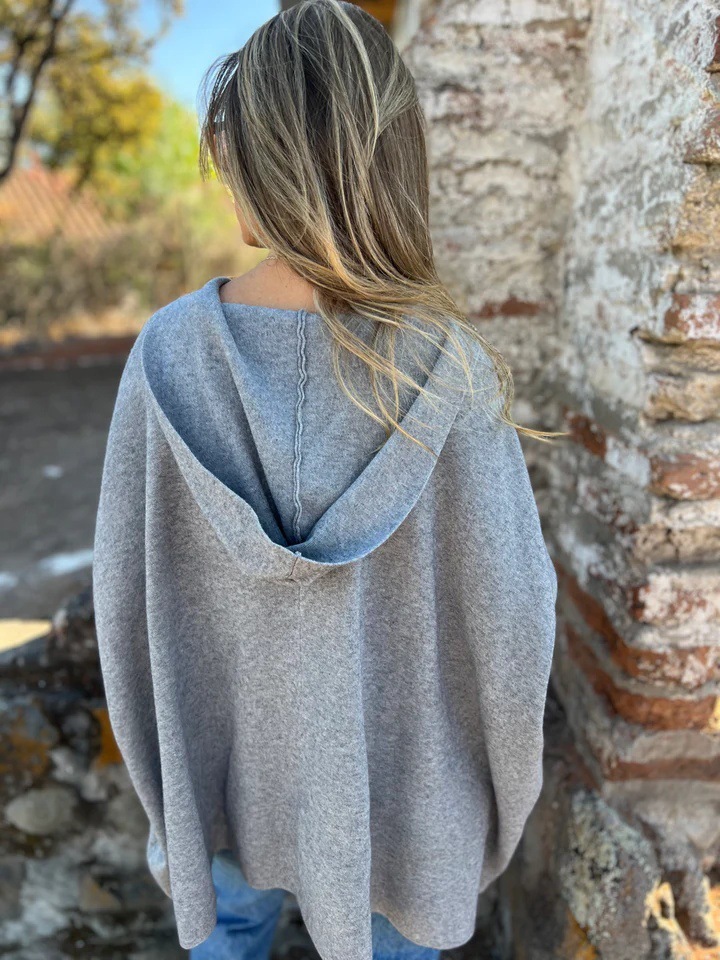 CLEARANCE SALE🔥Notch Lapel Wrap Cape Coat