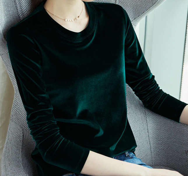 2024Fall/Winter plus size loose velour thermal top