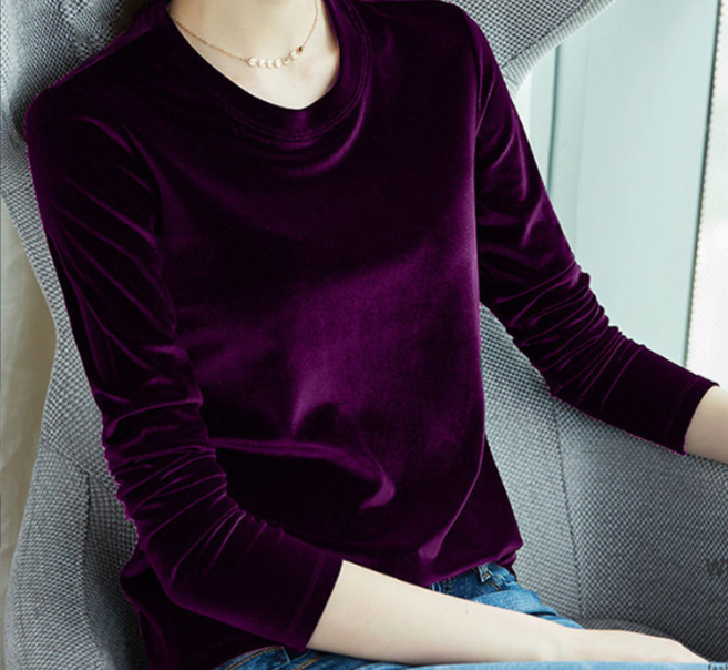 2024Fall/Winter plus size loose velour thermal top