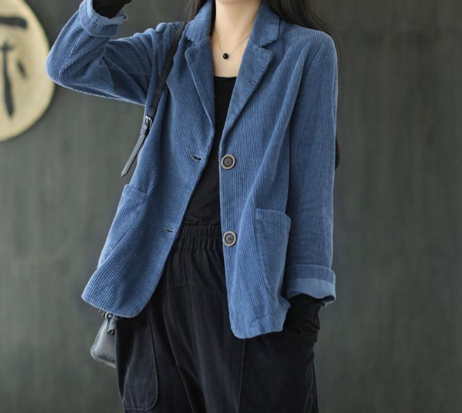 Vintage corduroy pocket casual jacket