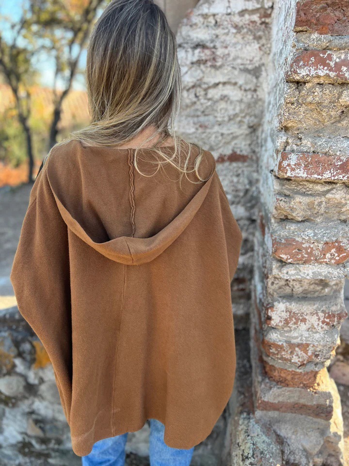 CLEARANCE SALE🔥Notch Lapel Wrap Cape Coat