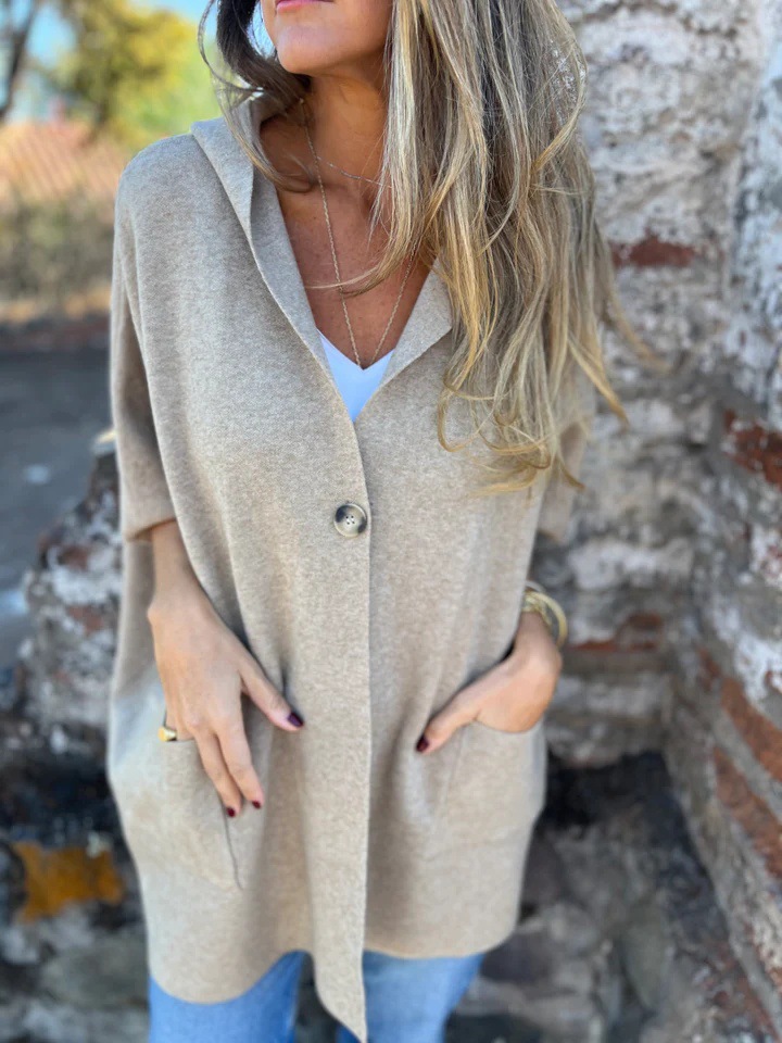 CLEARANCE SALE🔥Notch Lapel Wrap Cape Coat