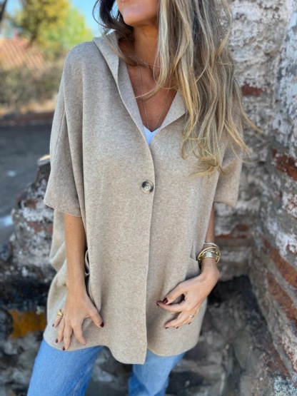 CLEARANCE SALE🔥Notch Lapel Wrap Cape Coat