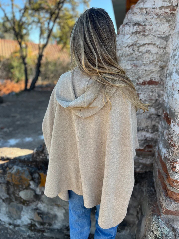 CLEARANCE SALE🔥Notch Lapel Wrap Cape Coat