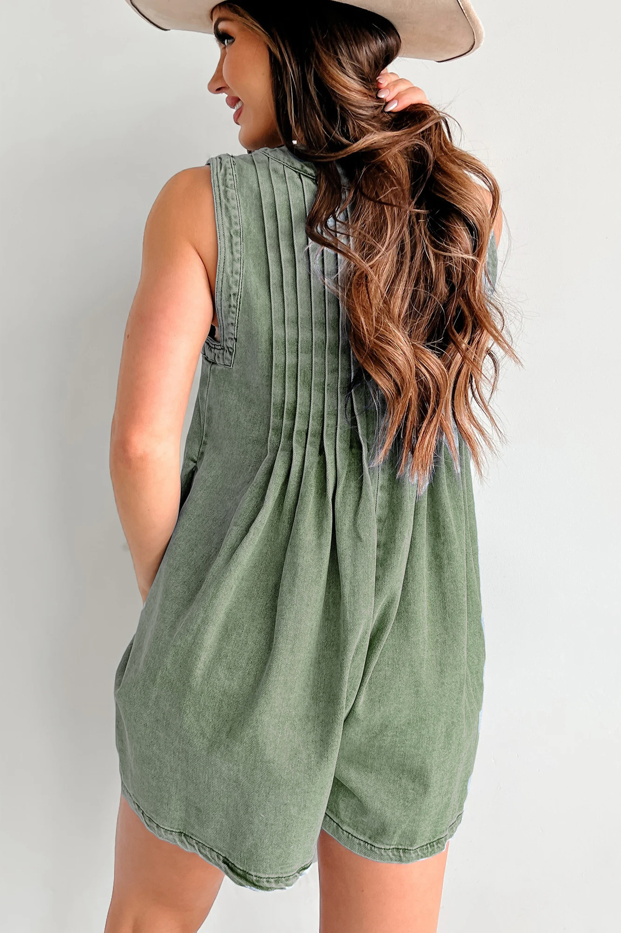 Denim V-Neck Tie-Front Dress