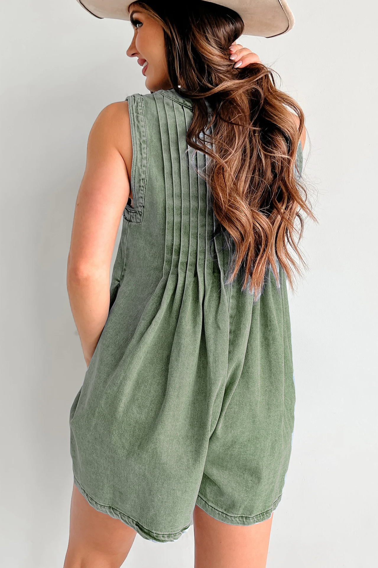 Denim V-Neck Tie-Front Dress