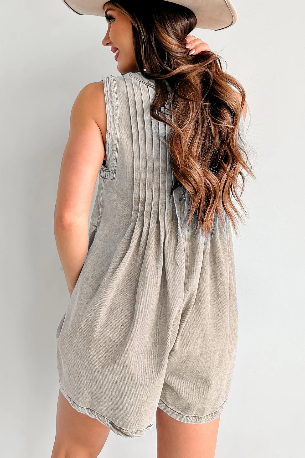 Denim V-Neck Tie-Front Dress