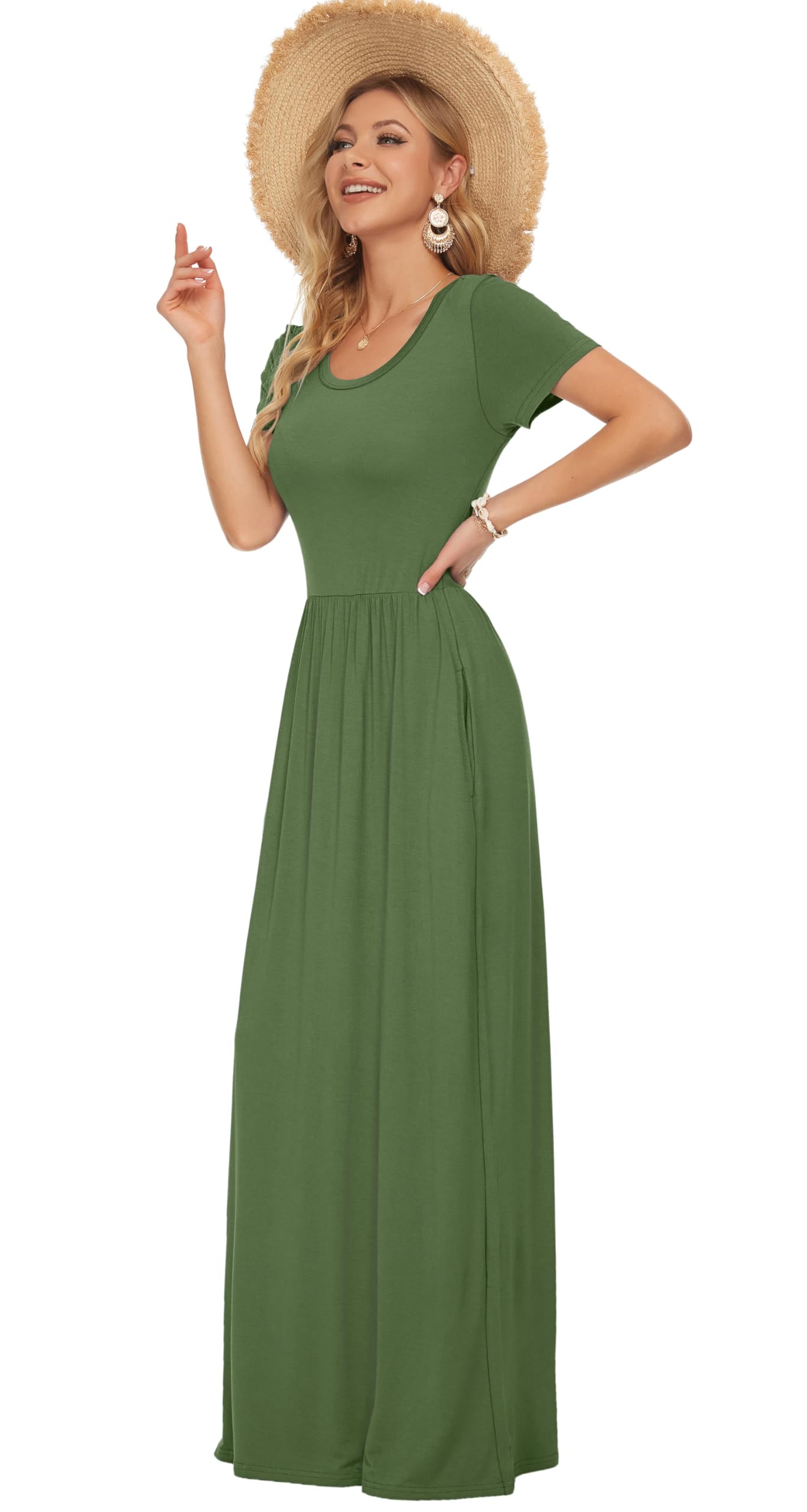 Short Sleeve Loose Maxi Dresses