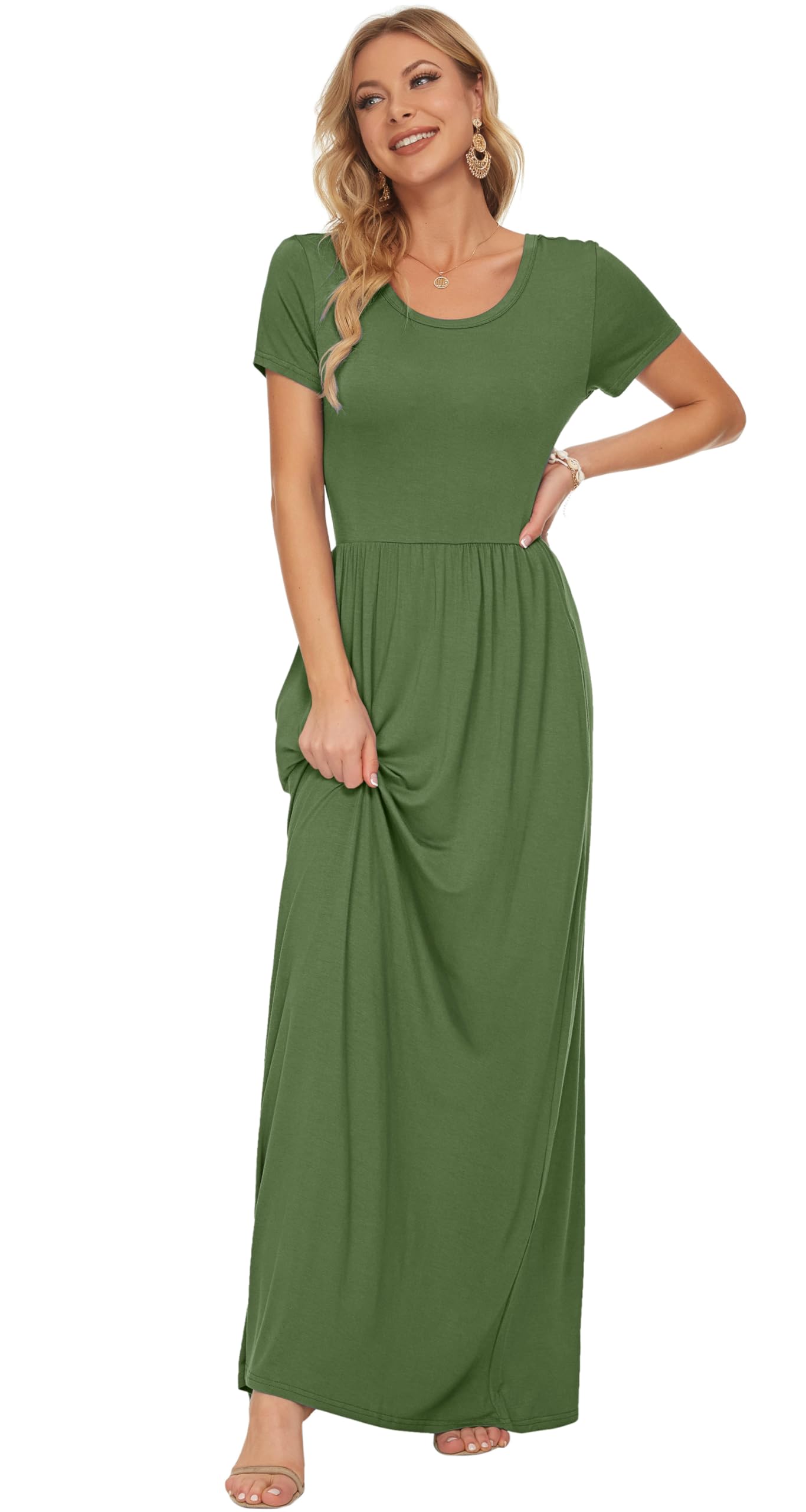 Short Sleeve Loose Maxi Dresses