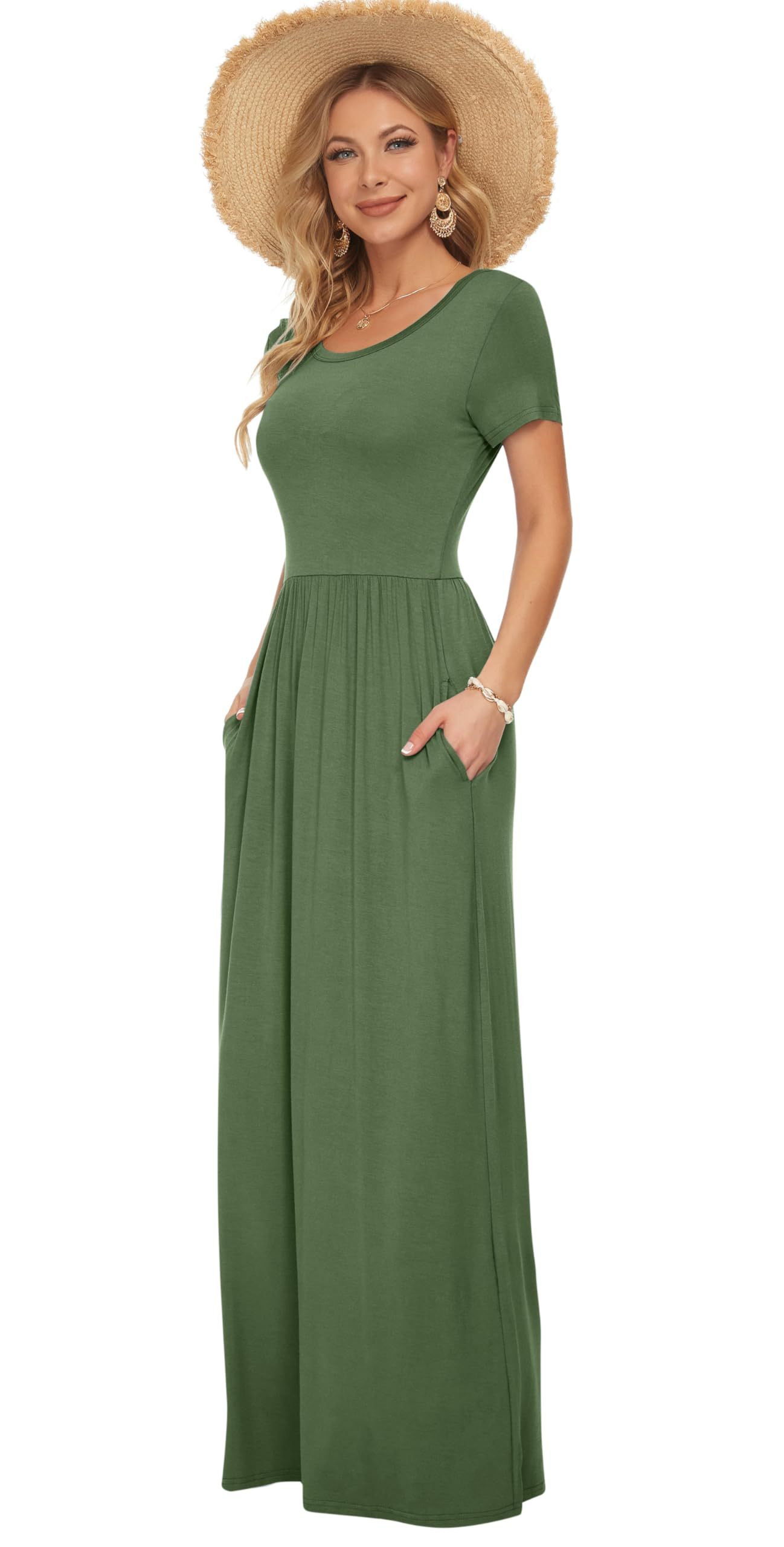 Short Sleeve Loose Maxi Dresses