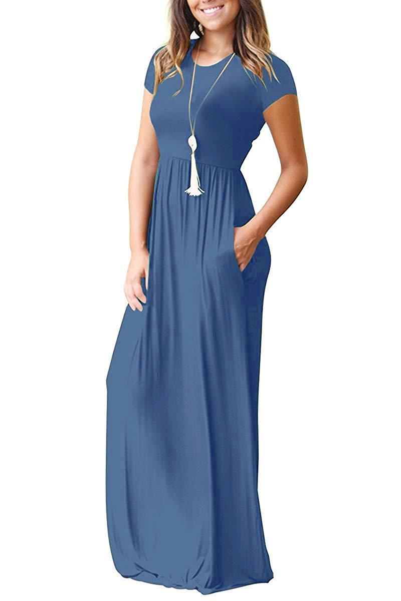 Short Sleeve Loose Maxi Dresses