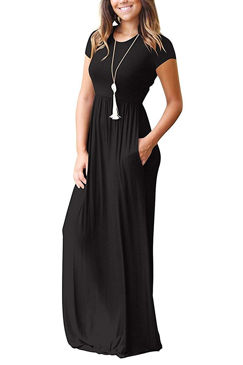 Short Sleeve Loose Maxi Dresses