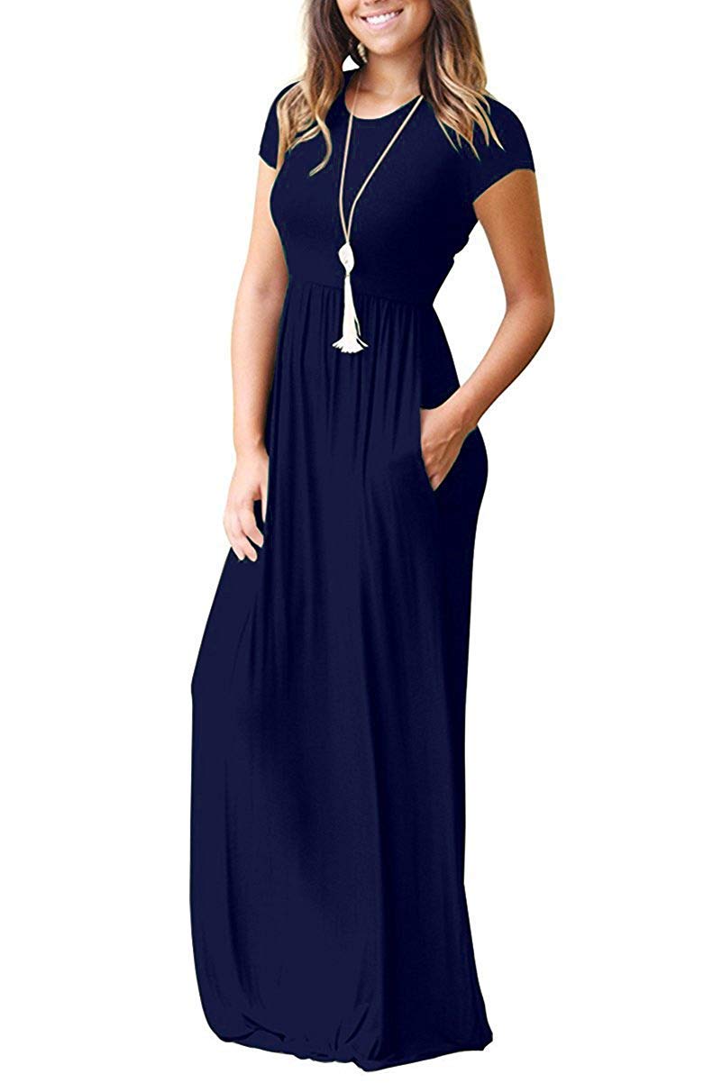 Short Sleeve Loose Maxi Dresses