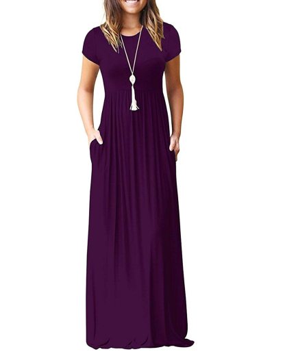 Short Sleeve Loose Maxi Dresses