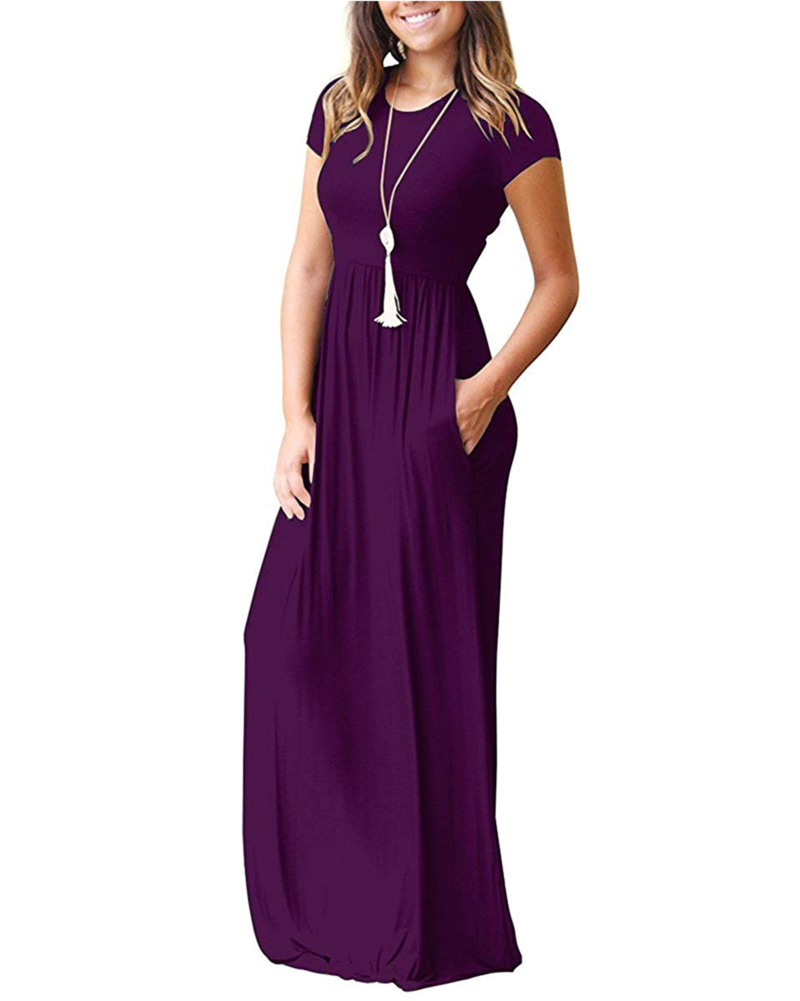 Short Sleeve Loose Maxi Dresses
