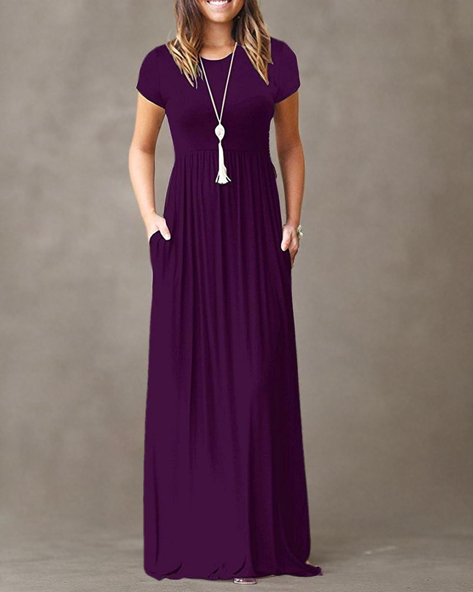 Short Sleeve Loose Maxi Dresses
